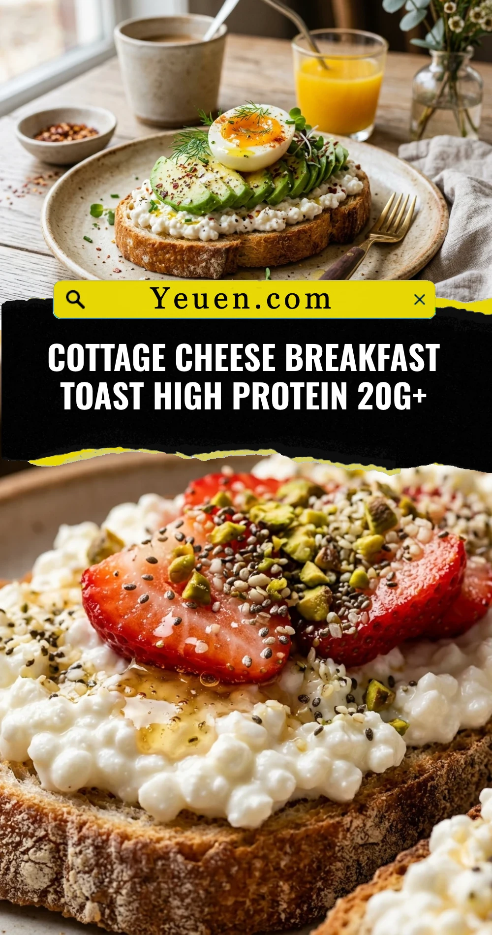 Cottage Cheese Breakfast Toast High Protein 20g+