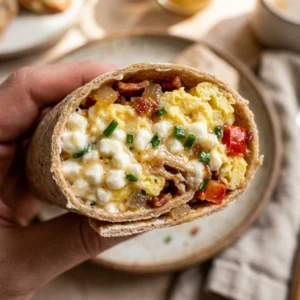 Cottage Cheese Breakfast Wrap High Protein 25g Make Ahead