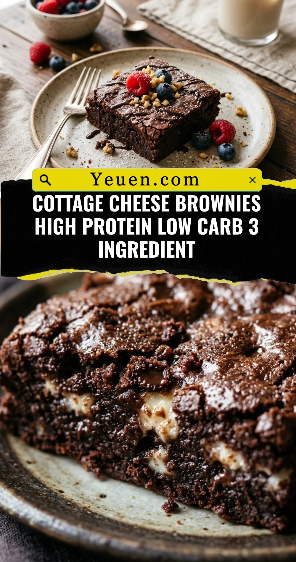 Cottage Cheese Brownies High Protein Low Carb 3 Ingredient