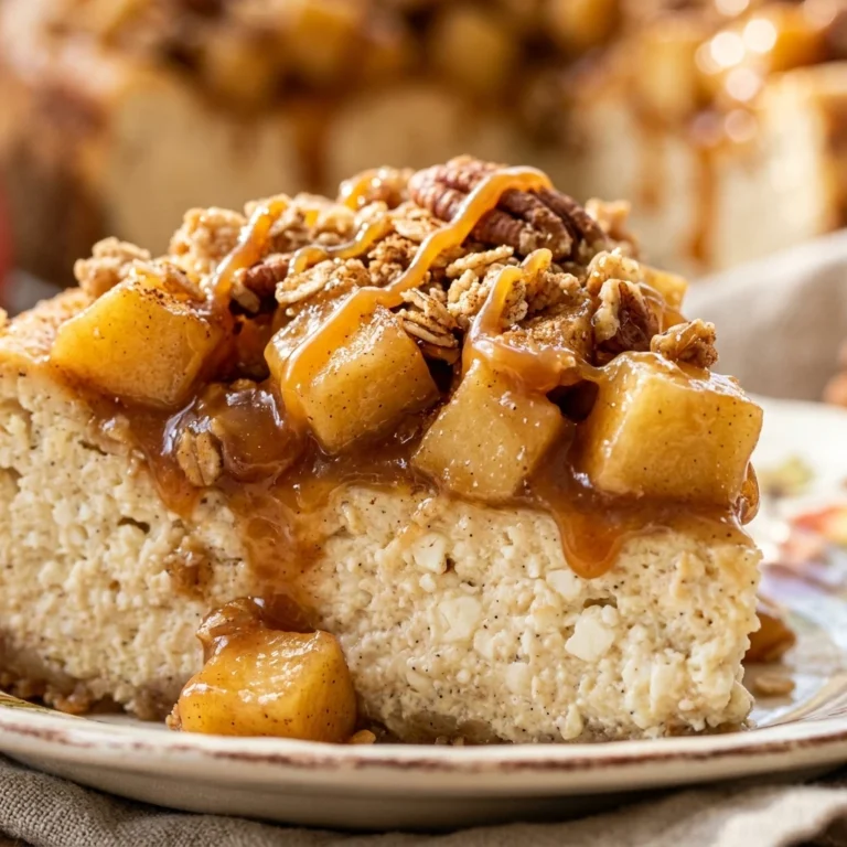 Cottage Cheese Caramel Apple Cheesecake High Protein Fall