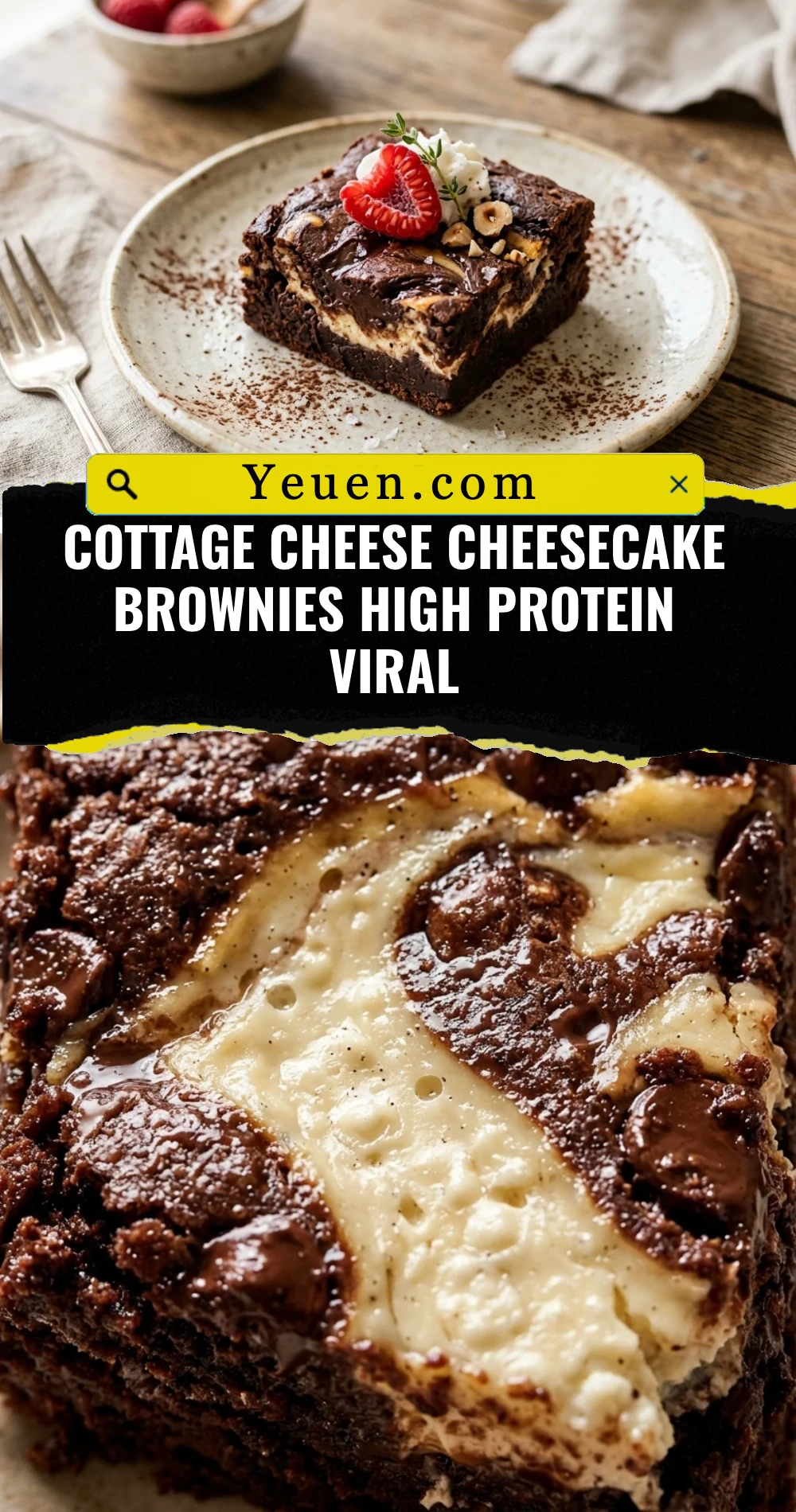 Cottage Cheese Cheesecake Brownies High Protein Viral