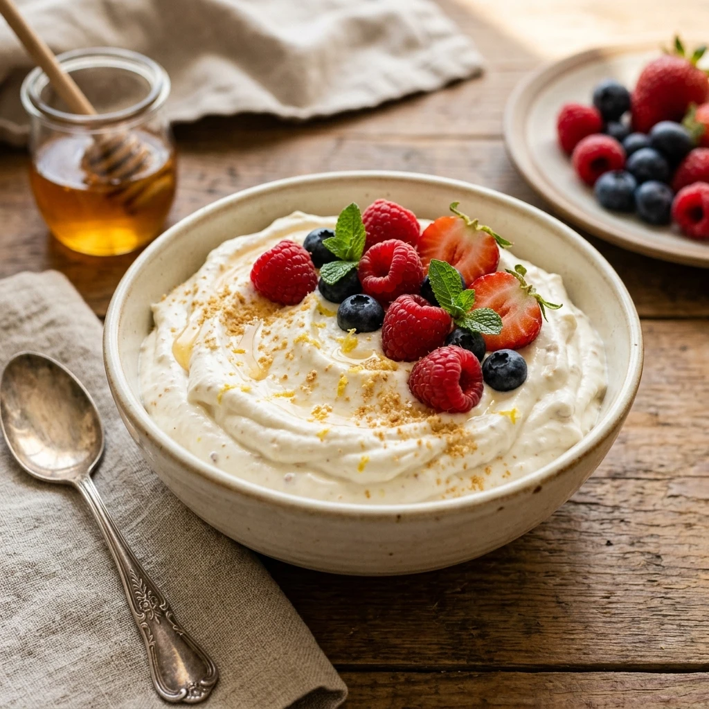 Cottage Cheese Cheesecake Fluff High Protein 3 Ingredient