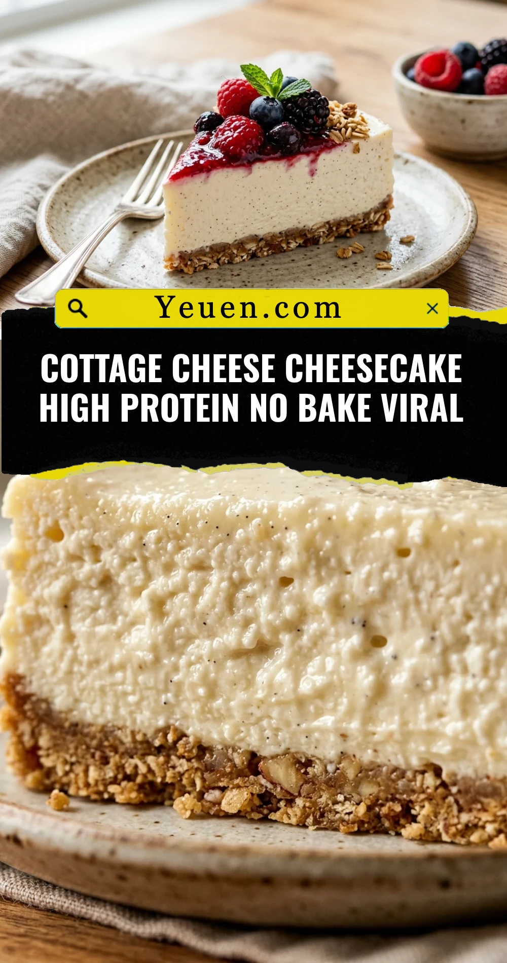 Cottage Cheese Cheesecake High Protein No Bake Viral