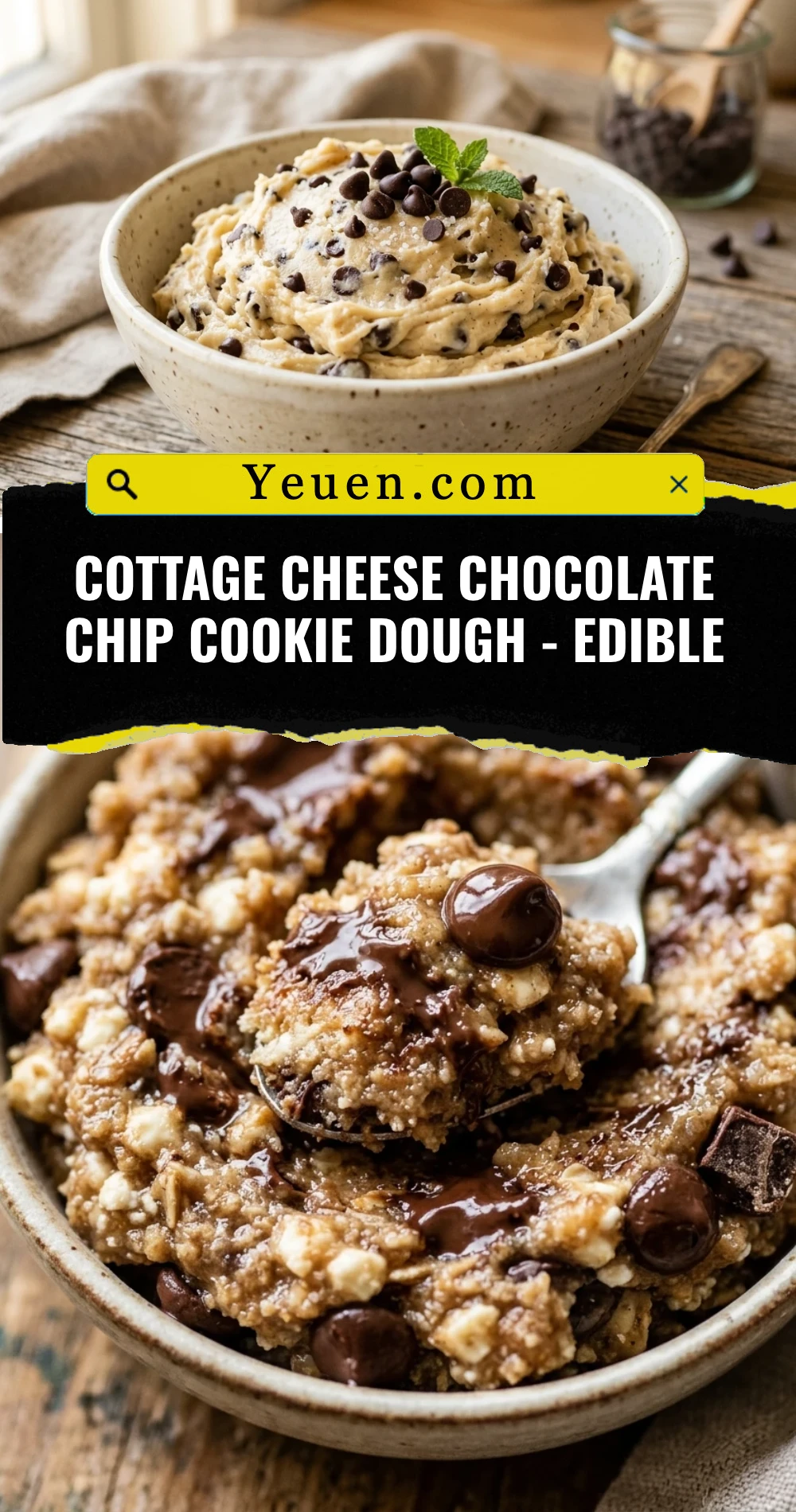 Cottage Cheese Chocolate Chip Cookie Dough - Edible
