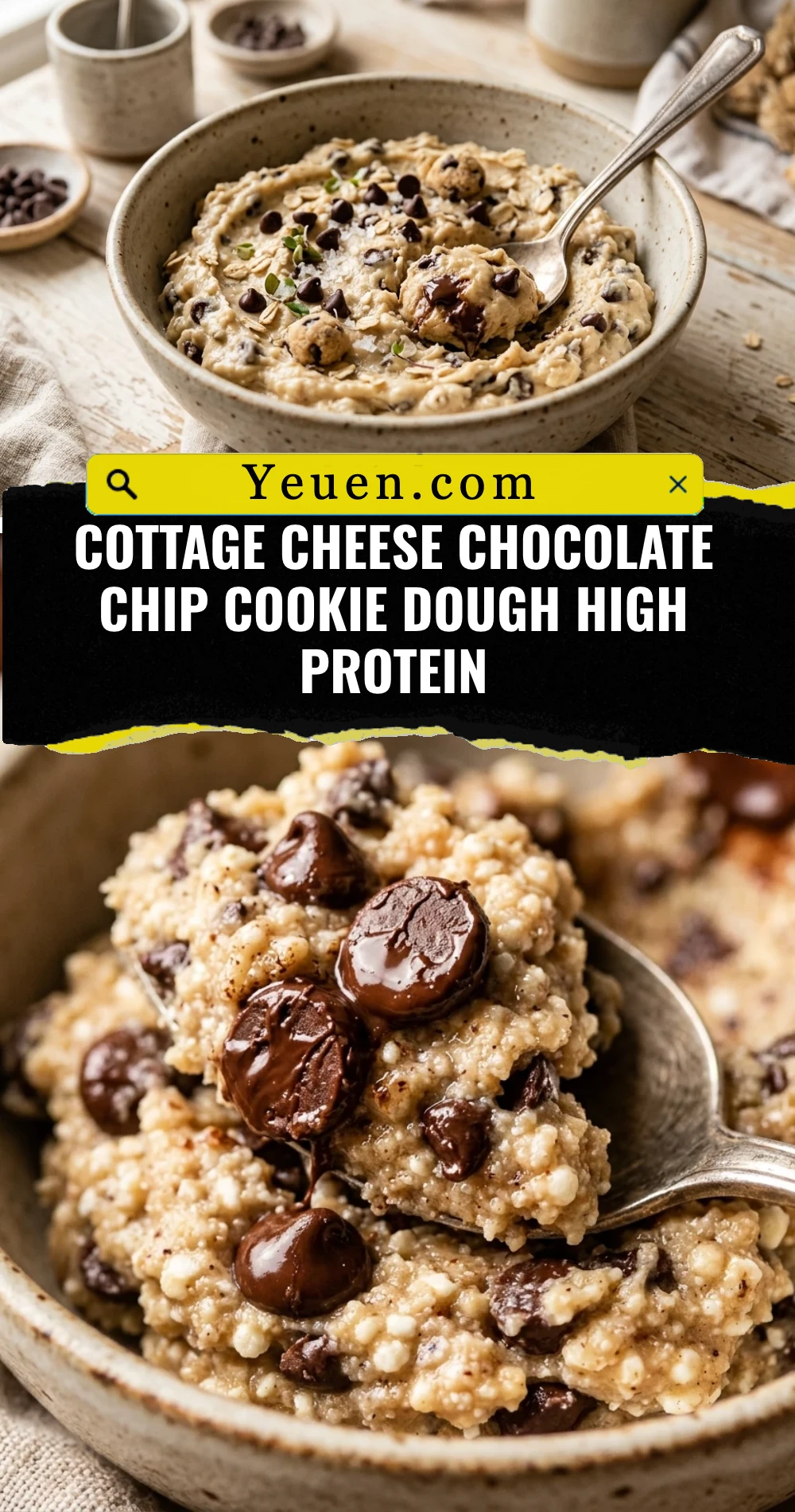 Cottage Cheese Chocolate Chip Cookie Dough High Protein