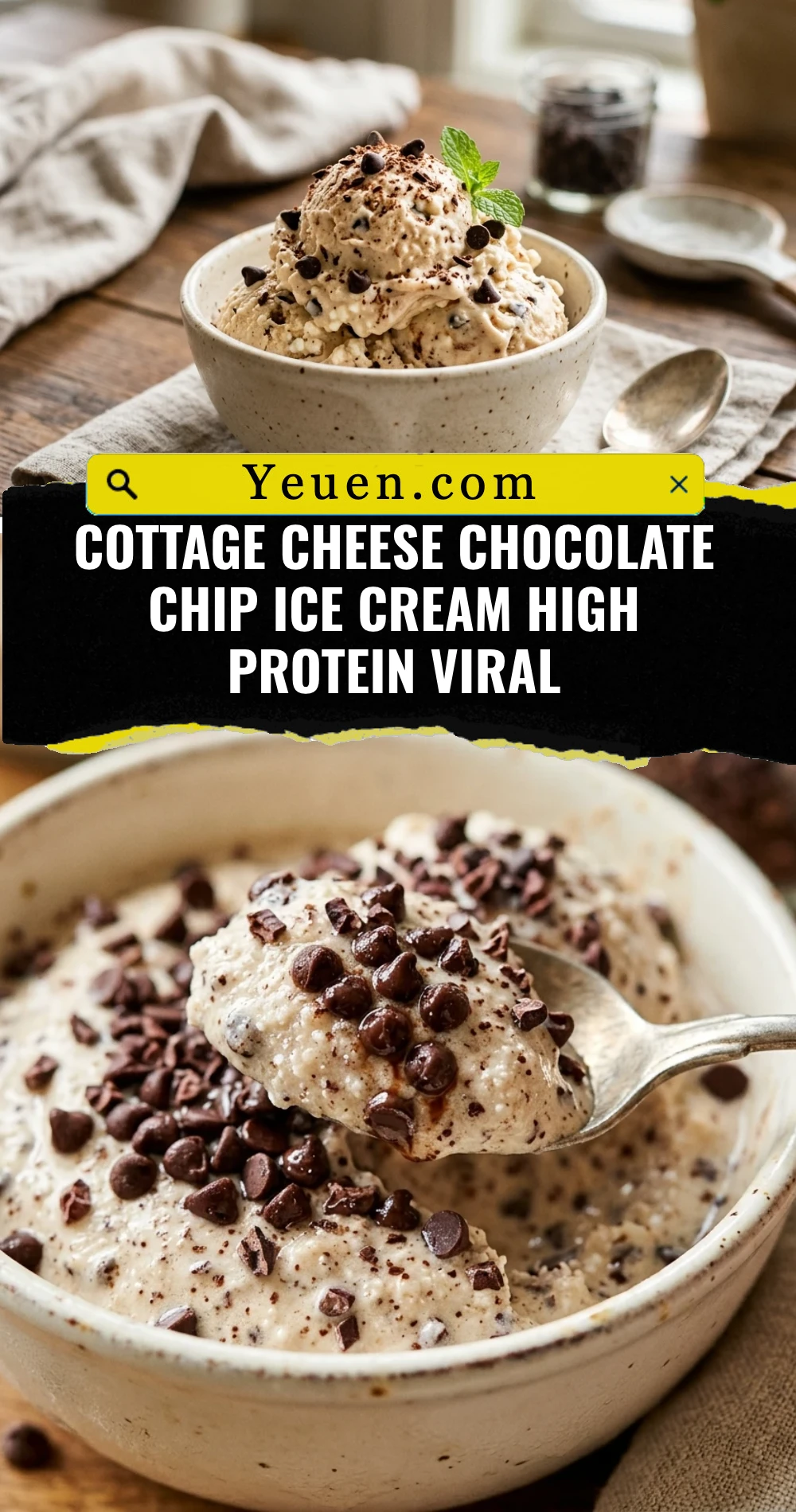 Cottage Cheese Chocolate Chip Ice Cream High Protein Viral