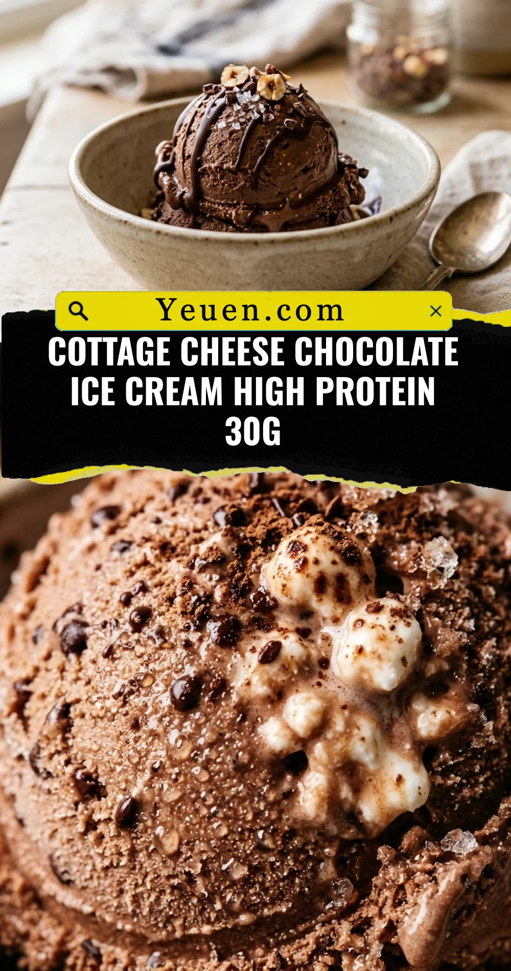 Cottage Cheese Chocolate Ice Cream High Protein 30g