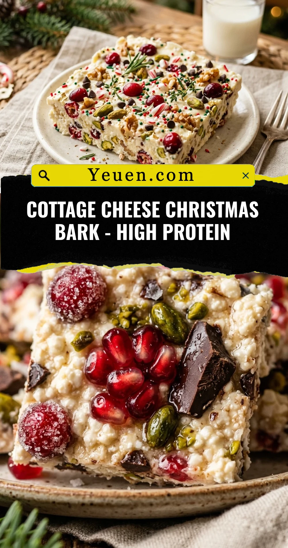 Cottage Cheese Christmas Bark - High Protein