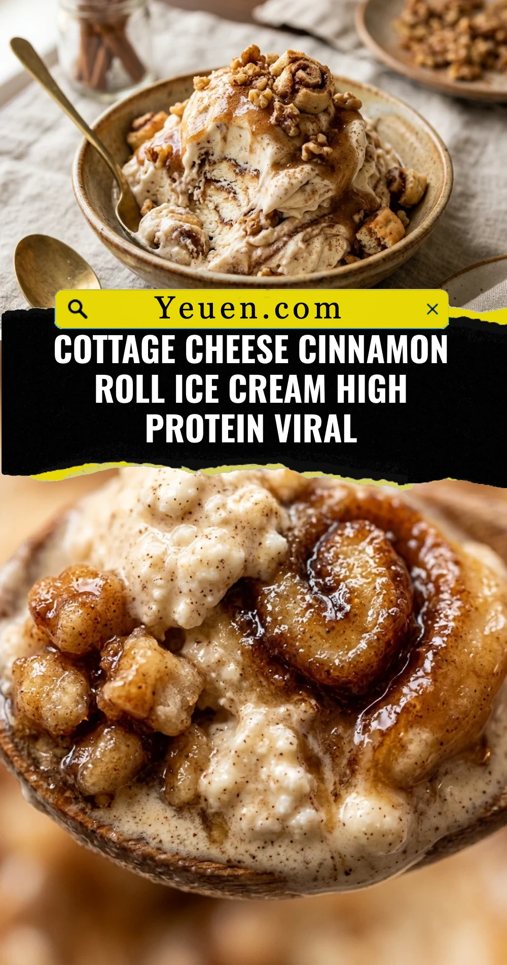 Cottage Cheese Cinnamon Roll Ice Cream High Protein Viral