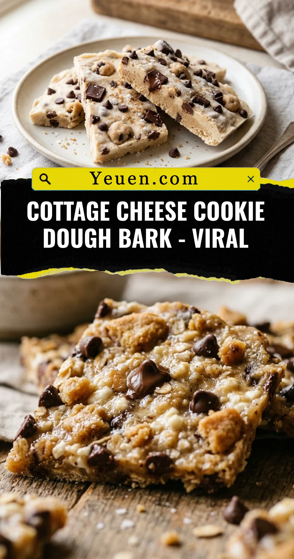 Cottage Cheese Cookie Dough Bark - Viral