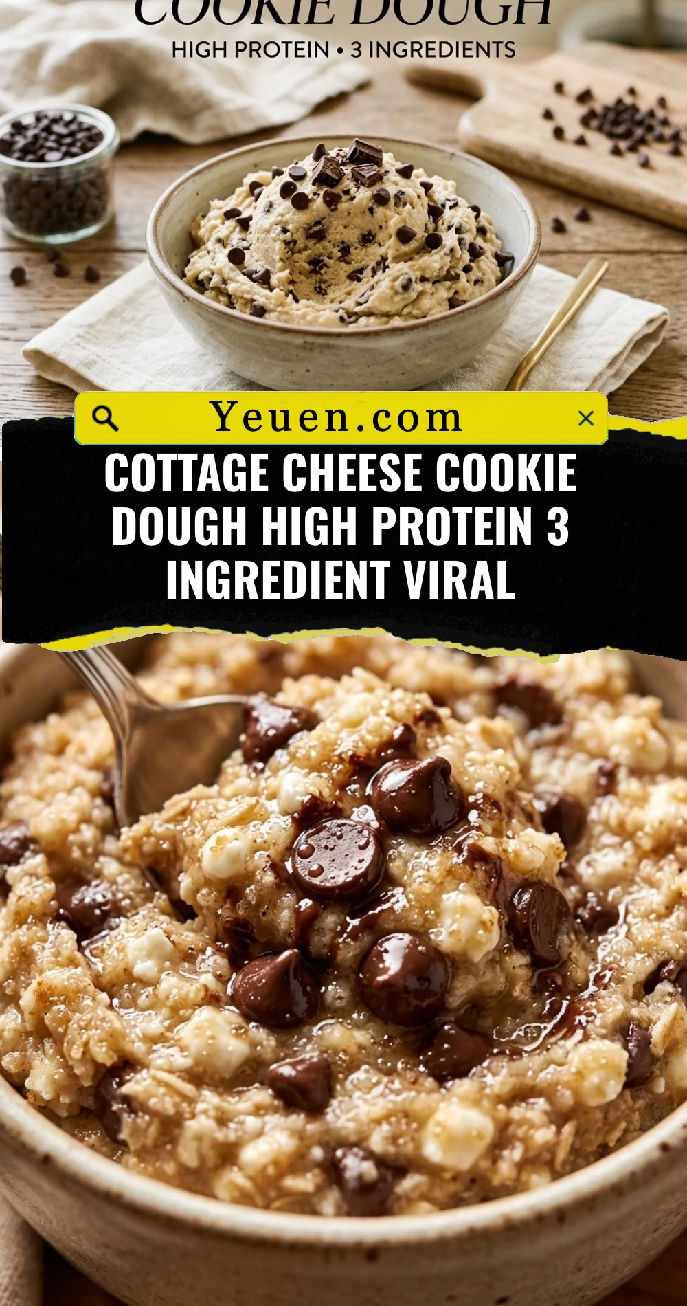 Cottage Cheese Cookie Dough High Protein 3 Ingredient Viral
