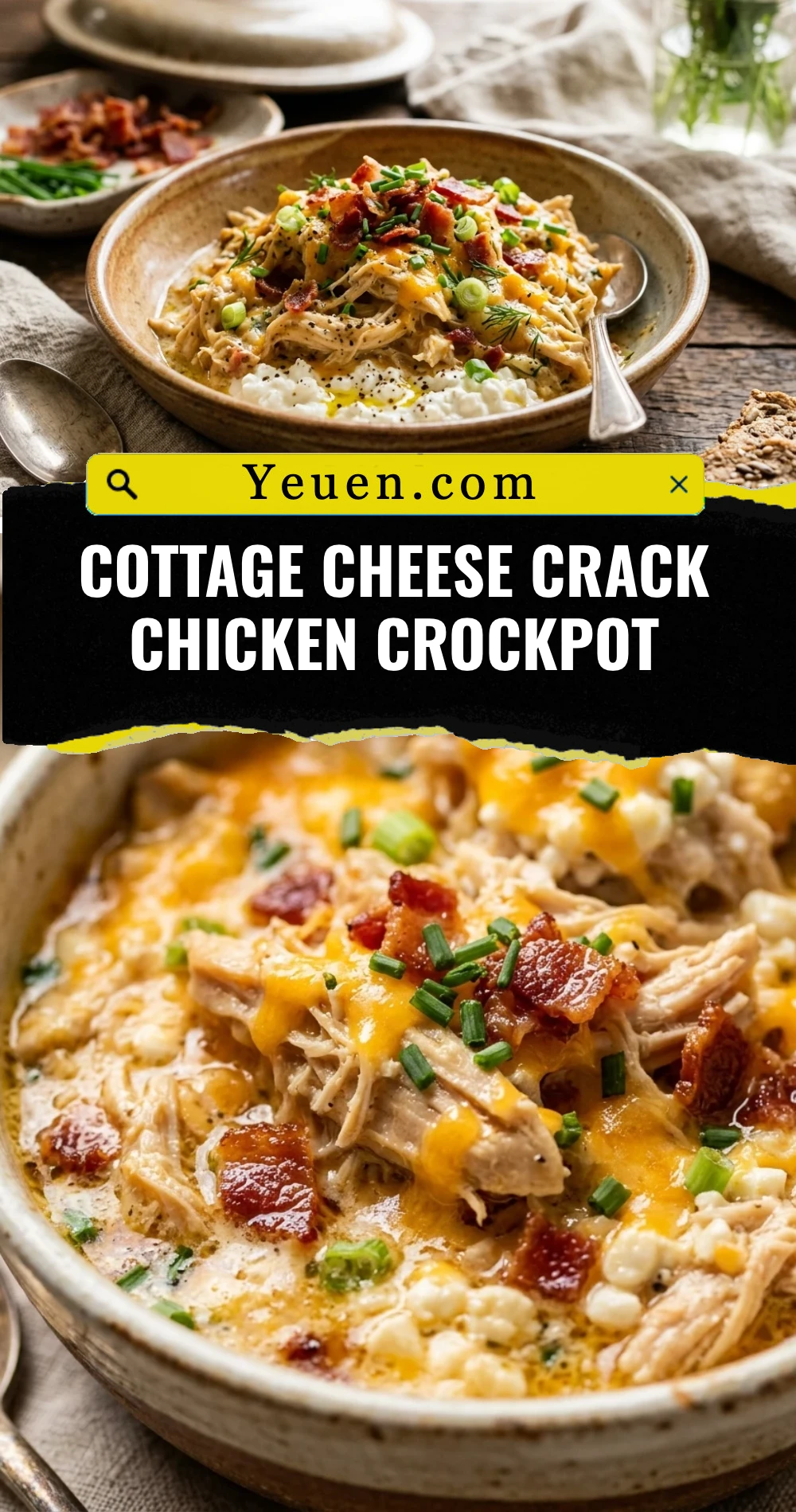 Cottage Cheese Crack Chicken Crockpot