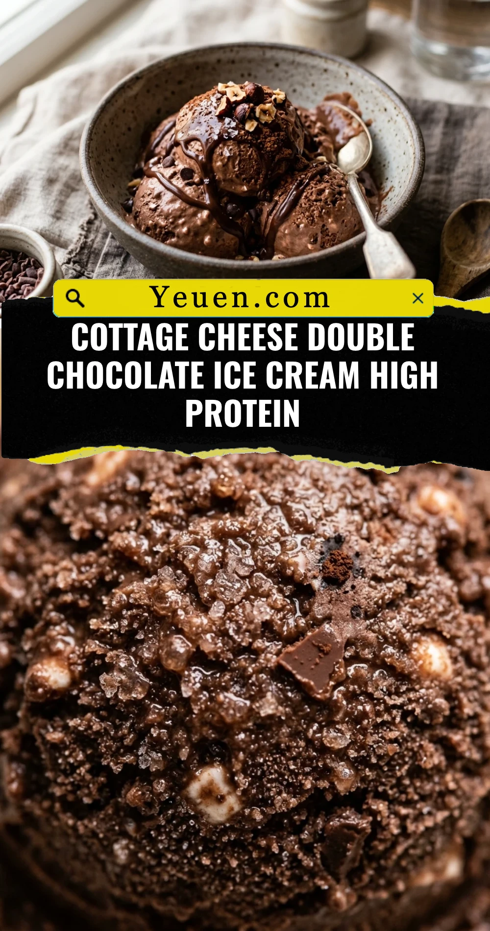 Cottage Cheese Double Chocolate Ice Cream High Protein