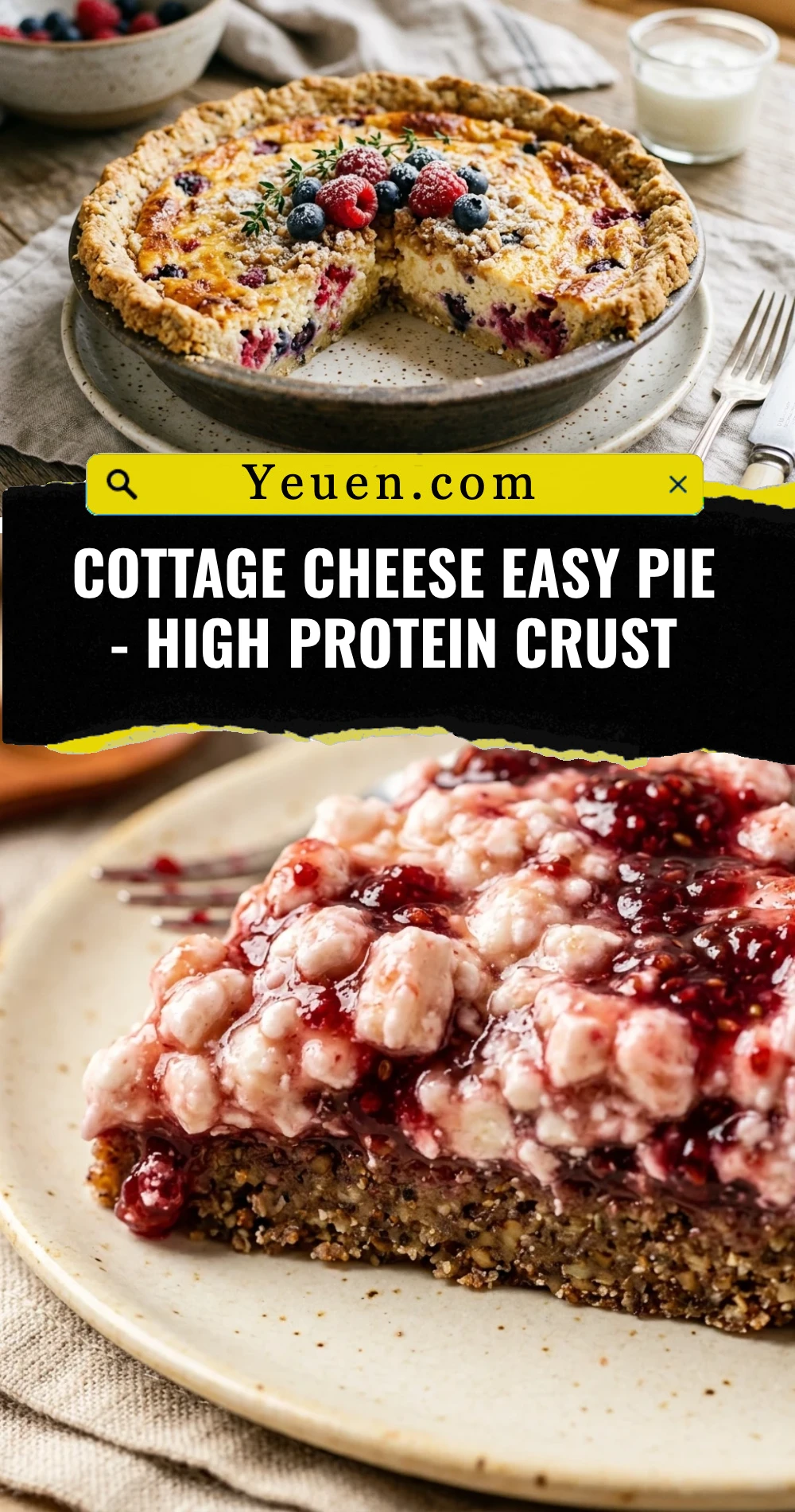Cottage Cheese Easy Pie - High Protein Crust