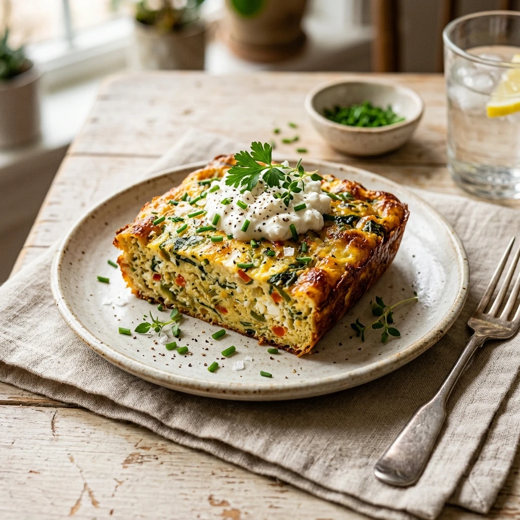 Cottage Cheese Egg Bake High Protein 20g No Protein Powder