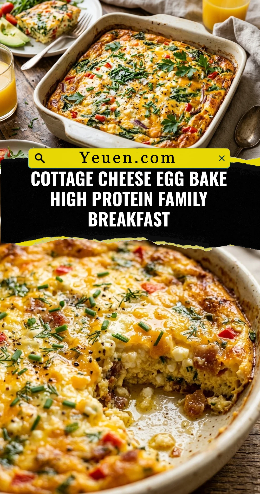 Cottage Cheese Egg Bake High Protein Family Breakfast