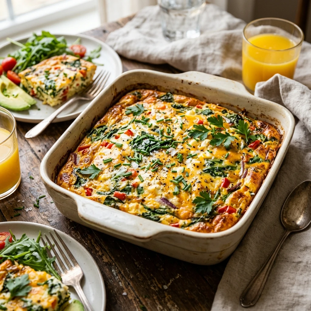 Cottage Cheese Egg Bake High Protein Family Breakfast