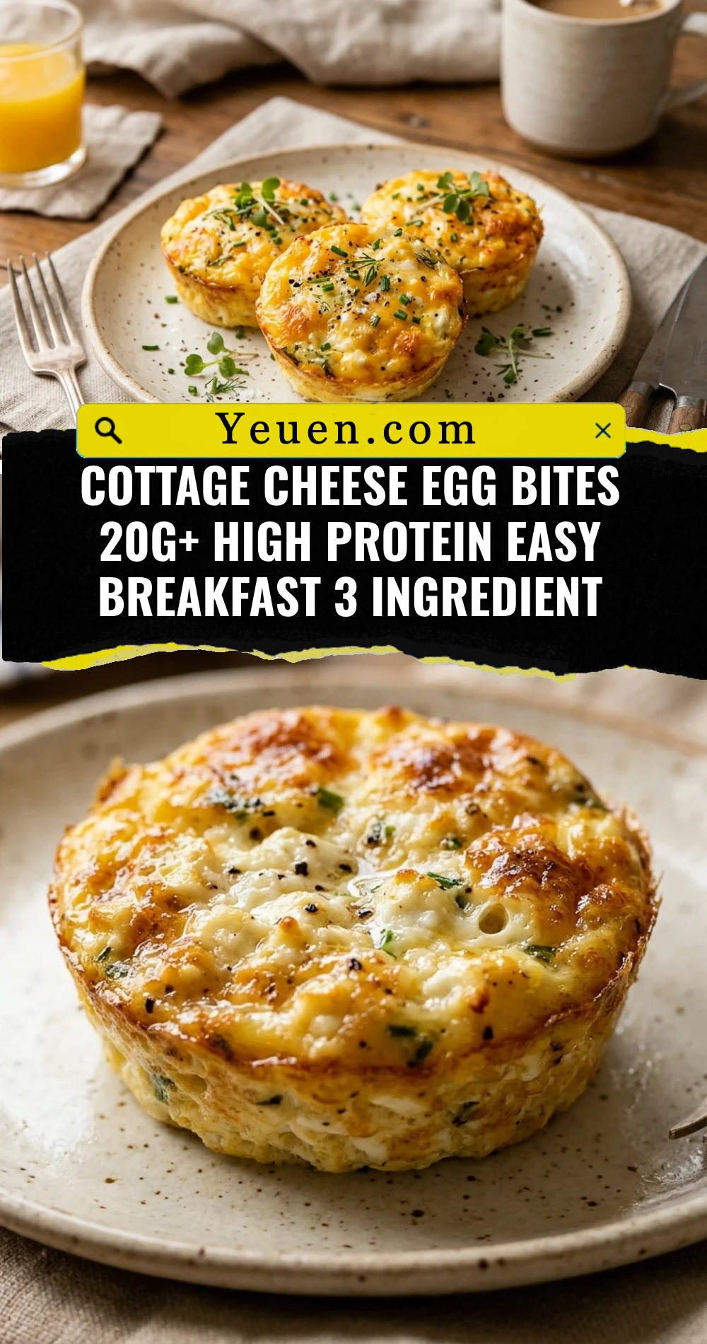 Cottage Cheese Egg Bites 20g+ High Protein Easy Breakfast 3 Ingredient