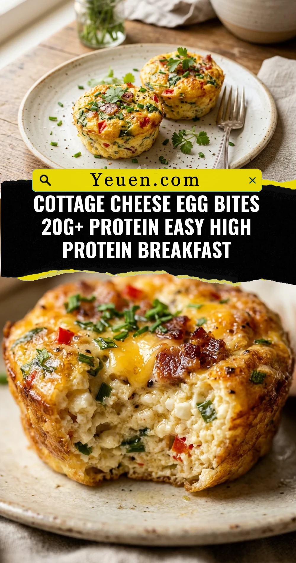 Cottage Cheese Egg Bites 20g+ Protein Easy High Protein Breakfast