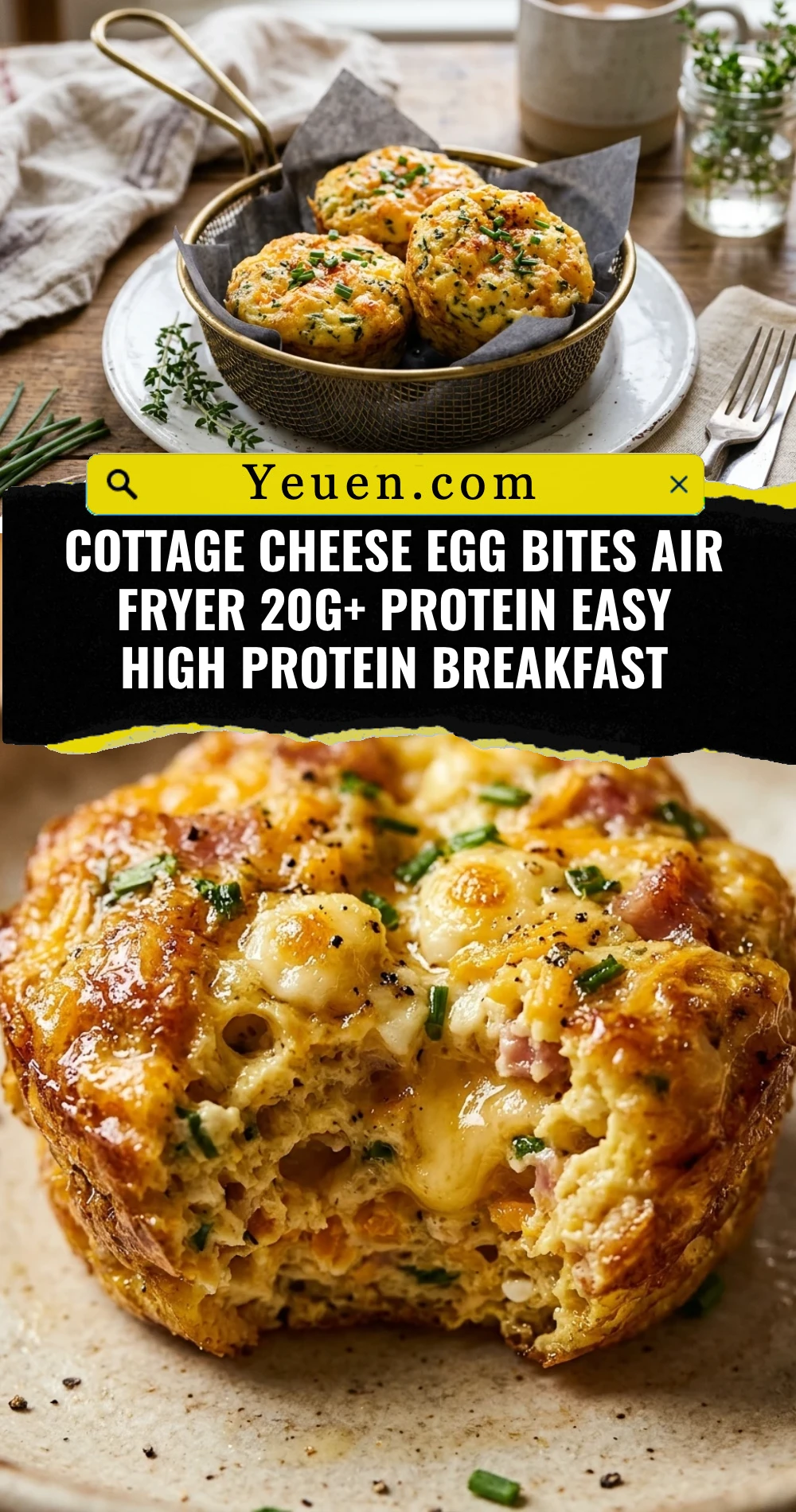 Cottage Cheese Egg Bites Air Fryer 20g+ Protein Easy High Protein Breakfast