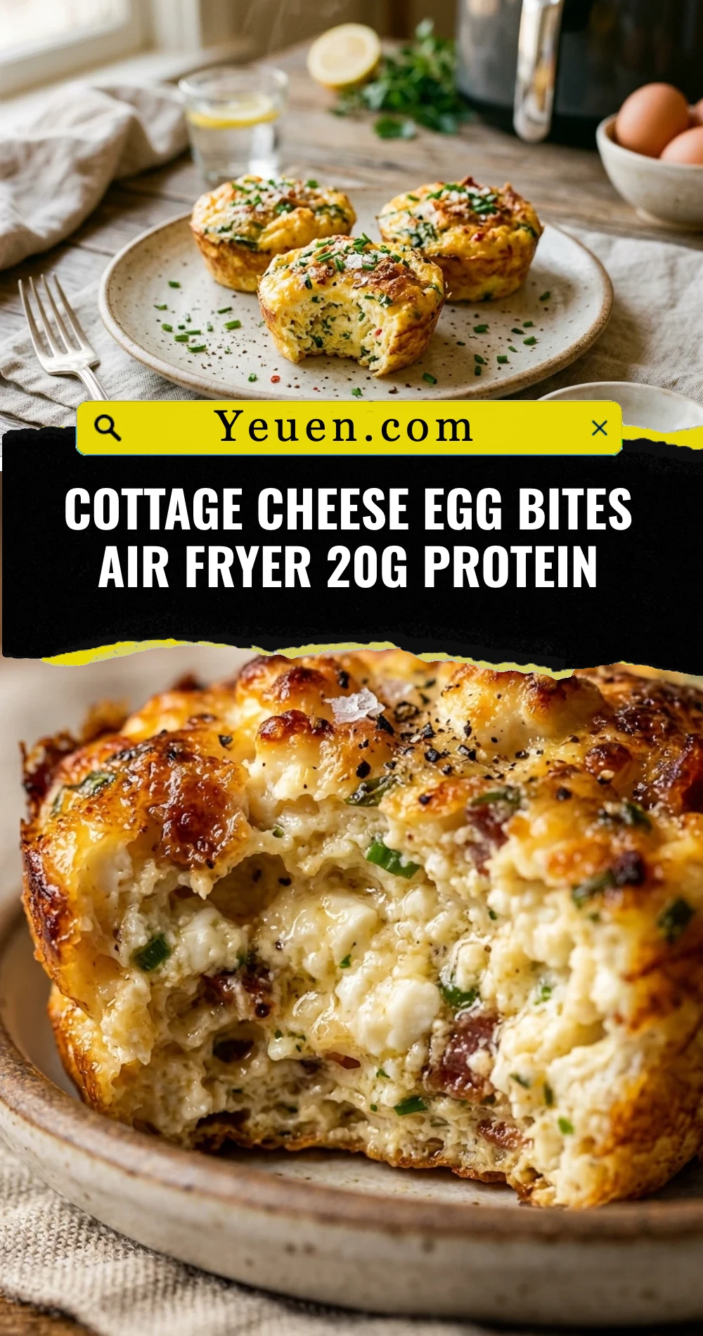 Cottage Cheese Egg Bites Air Fryer 20g Protein