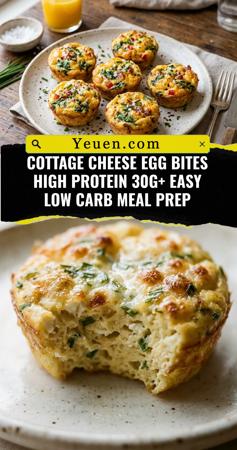 Cottage Cheese Egg Bites High Protein 30g+ Easy Low Carb Meal Prep