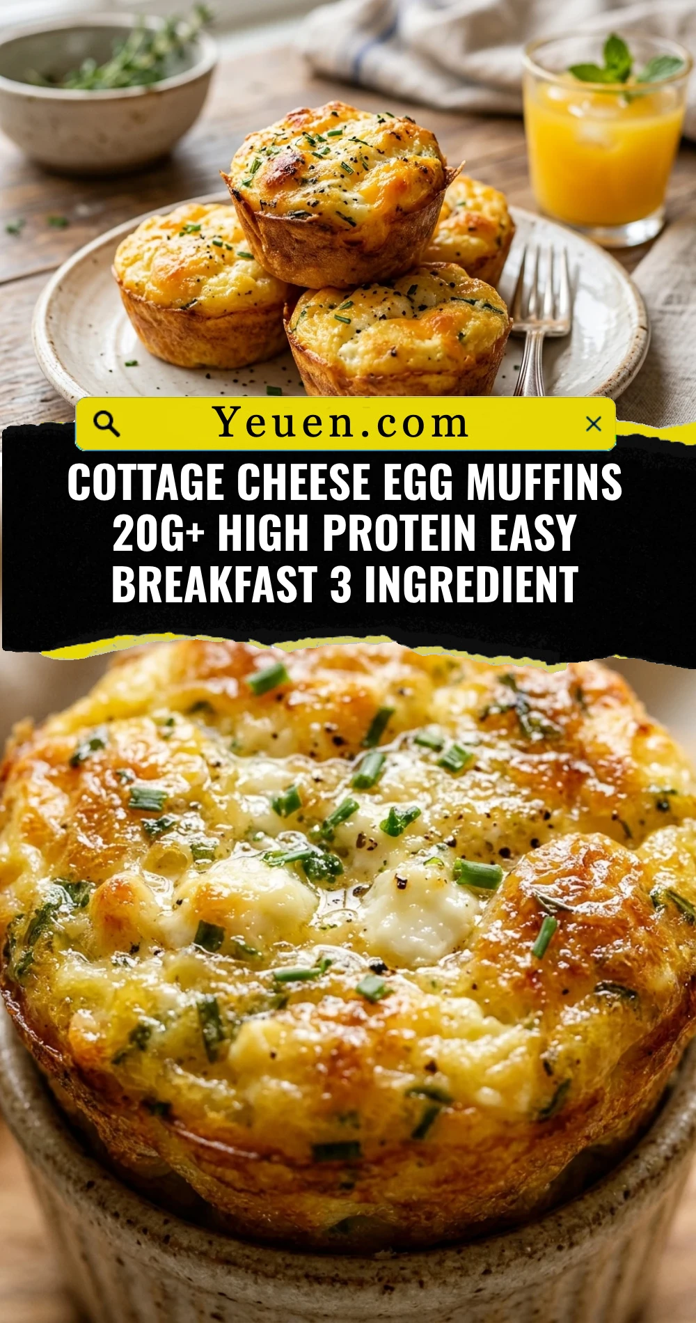 Cottage Cheese Egg Muffins 20g+ High Protein Easy Breakfast 3 Ingredient