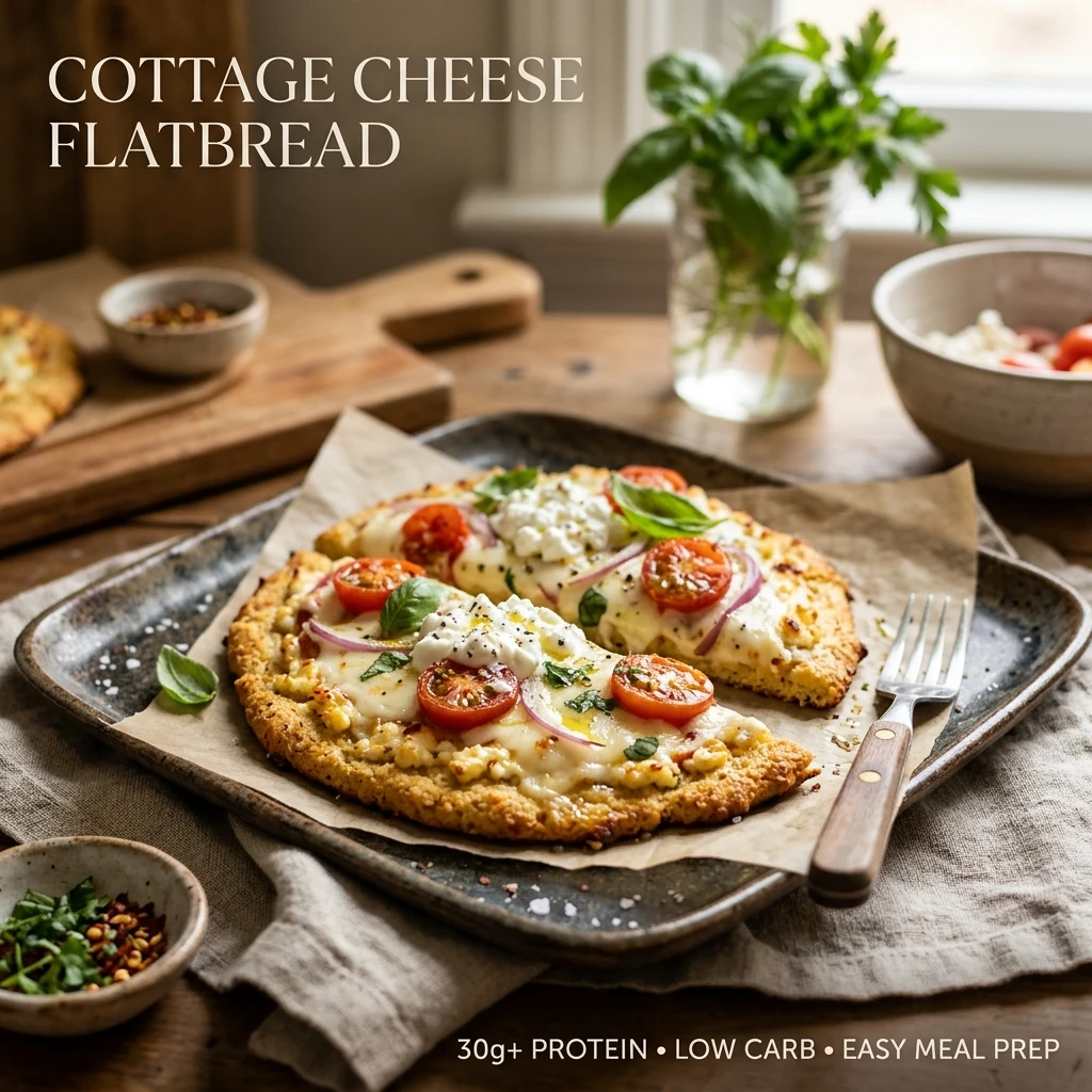 Cottage Cheese Flatbread High Protein 30g+ Easy Low Carb Meal Prep
