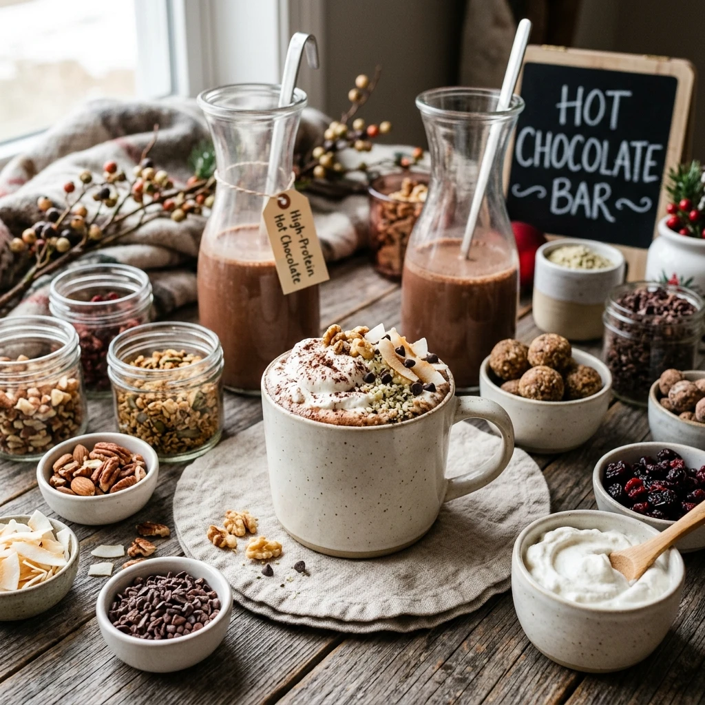 Cottage Cheese Hot Chocolate Bar - High Protein Toppings