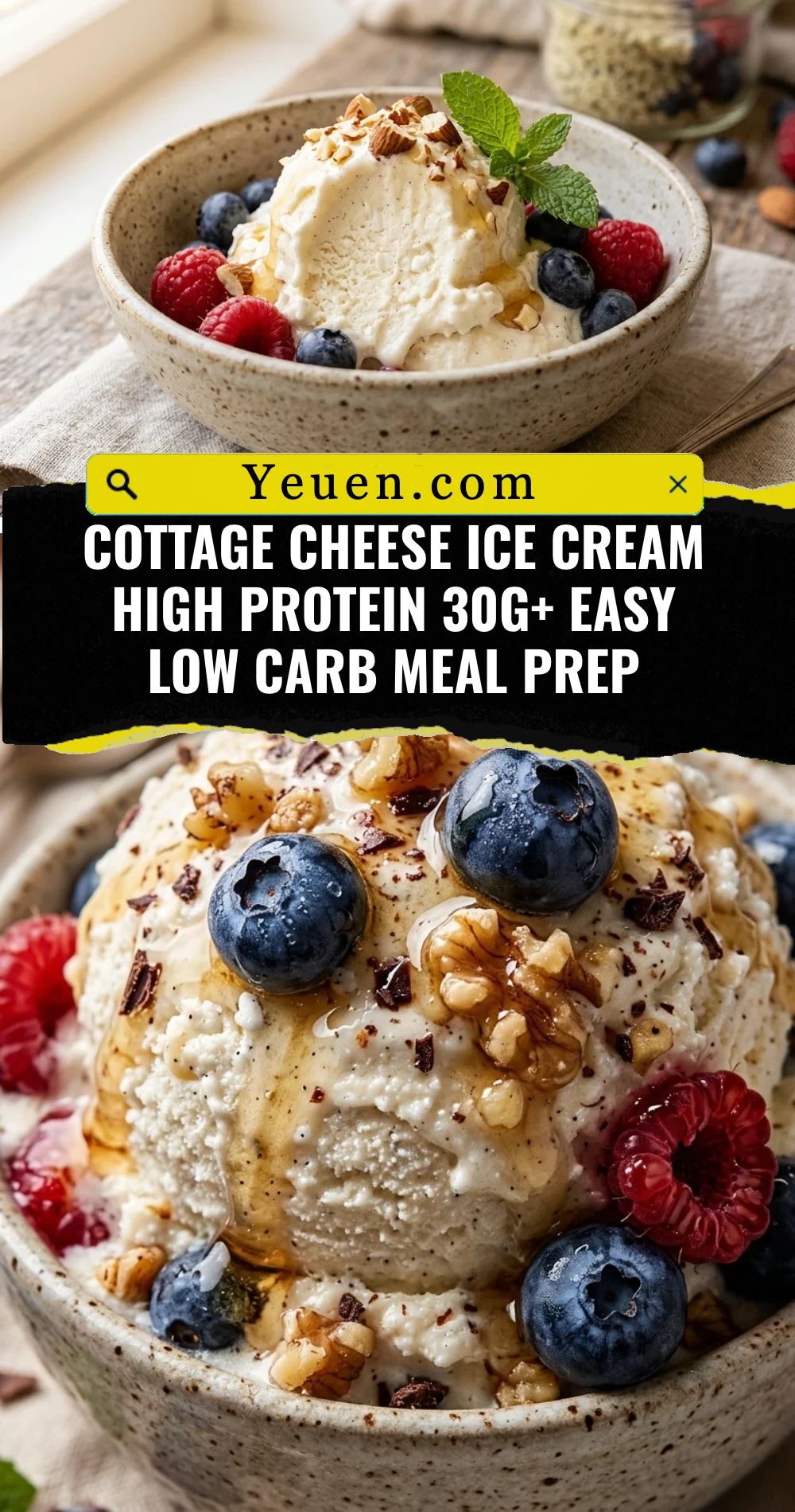 Cottage Cheese Ice Cream High Protein 30g+ Easy Low Carb Meal Prep