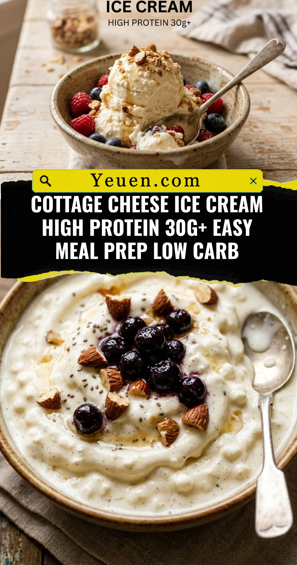 Cottage Cheese Ice Cream High Protein 30g+ Easy Meal Prep Low Carb