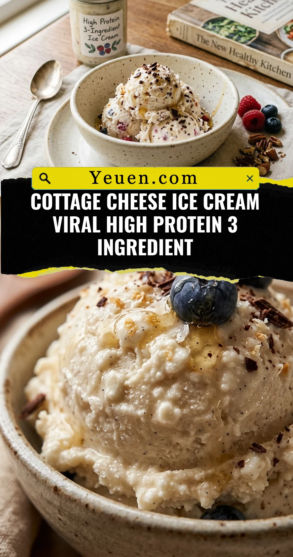 Cottage Cheese Ice Cream Viral High Protein 3 Ingredient