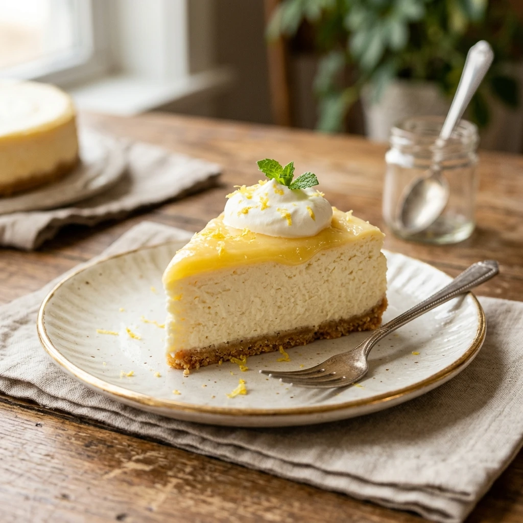 Cottage Cheese Lemon Cheesecake - 3 Ingredient