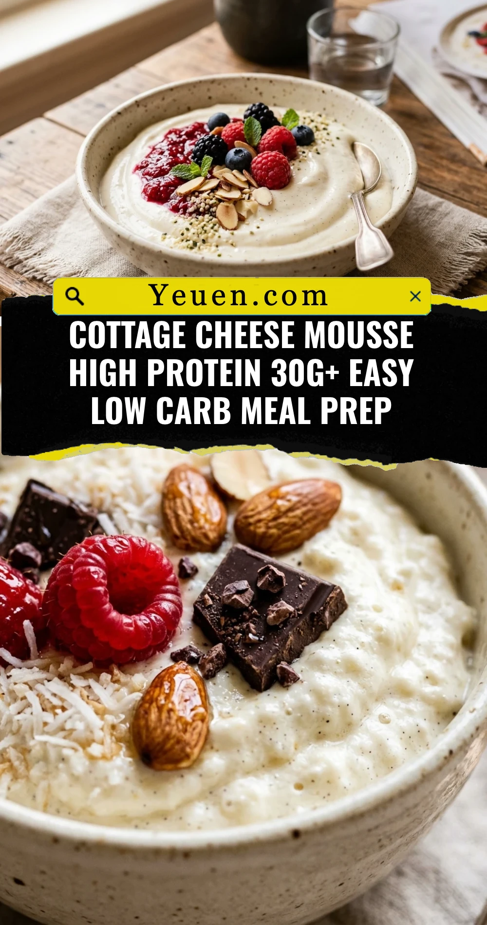 Cottage Cheese Mousse High Protein 30g+ Easy Low Carb Meal Prep