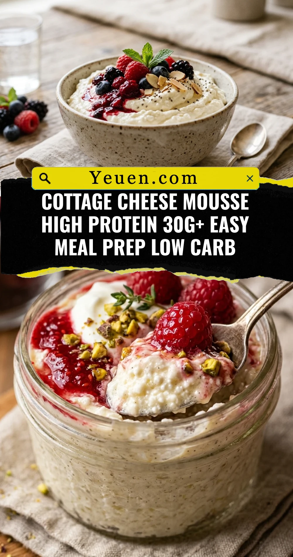 Cottage Cheese Mousse High Protein 30g+ Easy Meal Prep Low Carb
