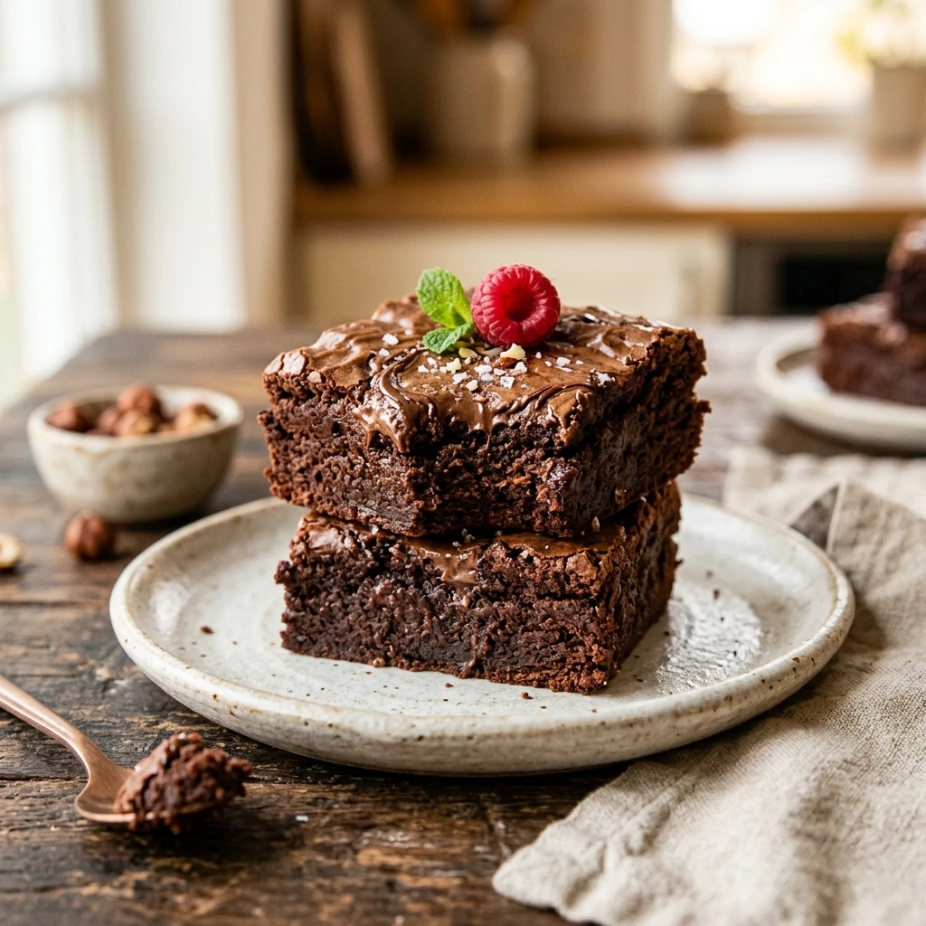 Cottage Cheese Nutella Brownies High Protein 3 Ingredient