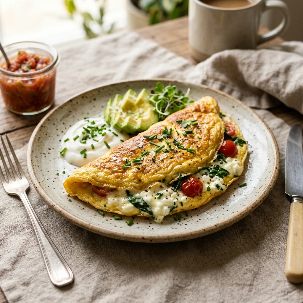 Cottage Cheese Omelette Breakfast 20g+ Protein Meal Prep Easy High Protein