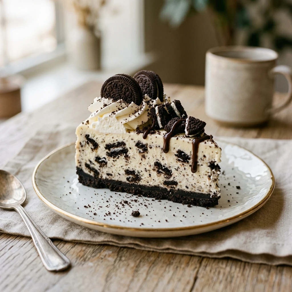 Cottage Cheese Oreo Cheesecake High Protein No Bake