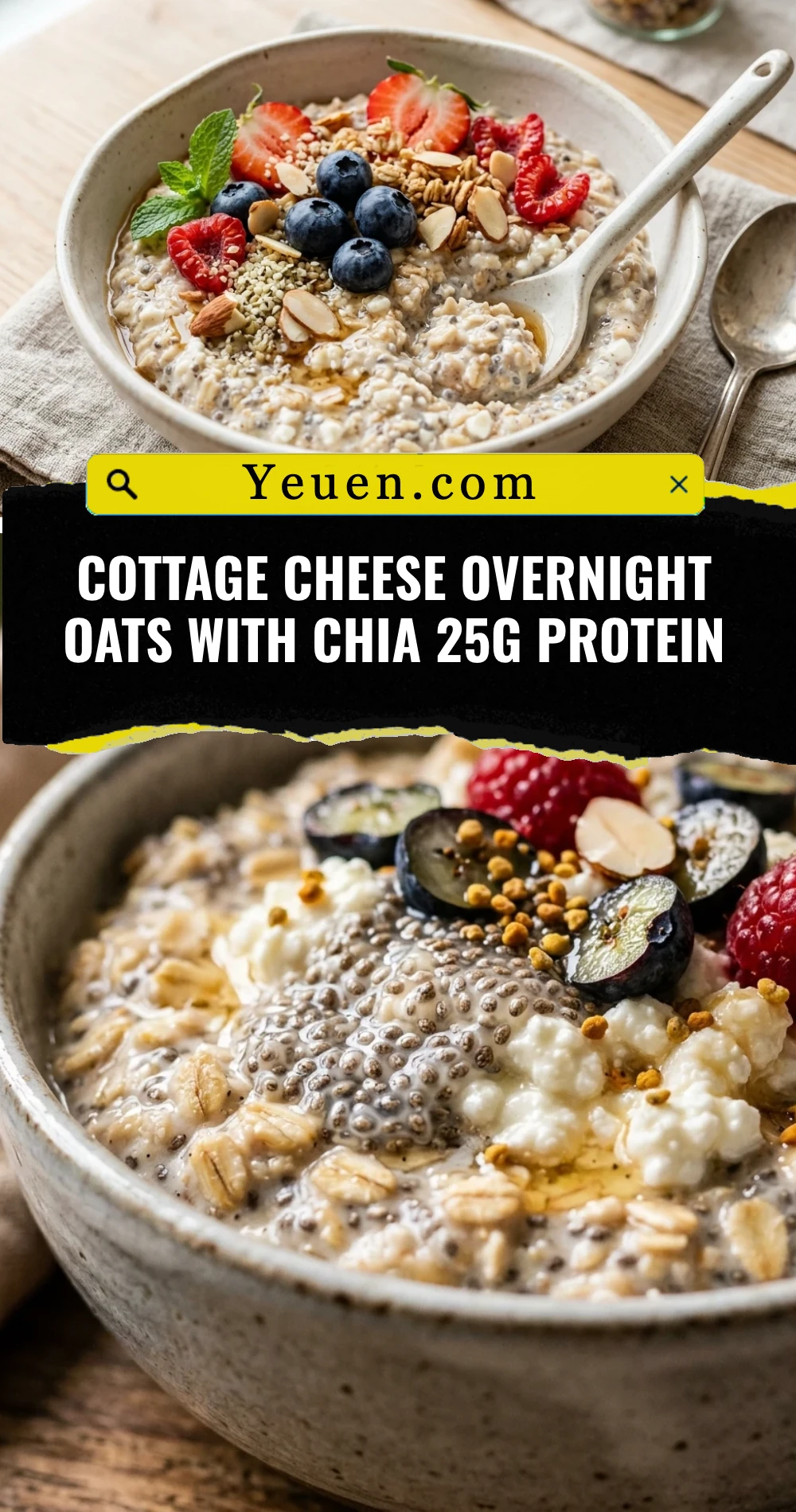 Cottage Cheese Overnight Oats With Chia 25g Protein