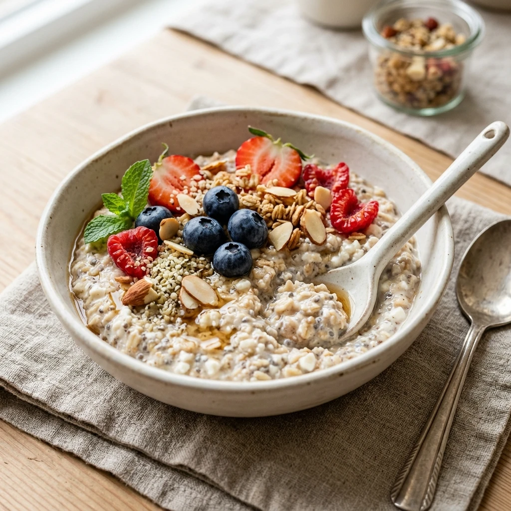 Cottage Cheese Overnight Oats With Chia 25g Protein