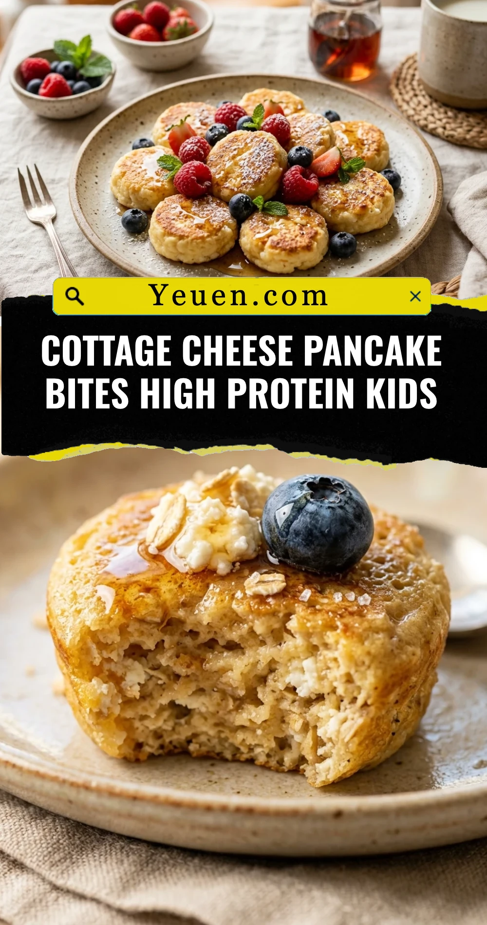 Cottage Cheese Pancake Bites High Protein Kids