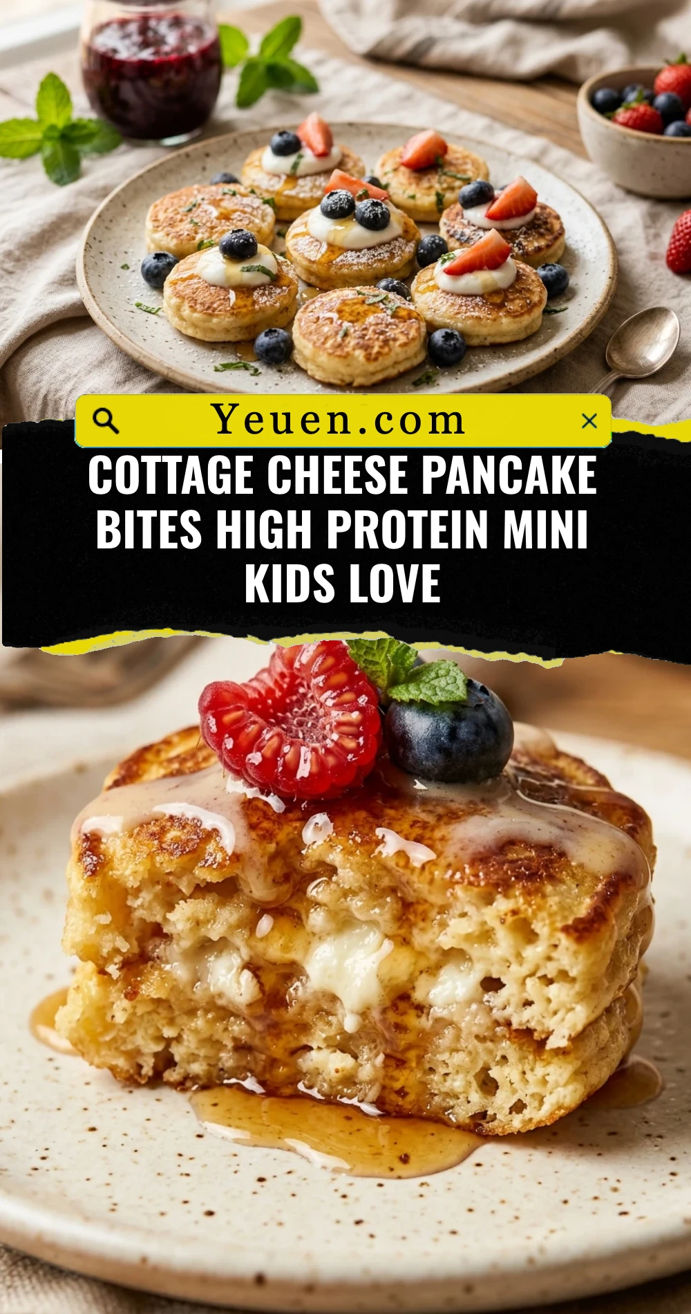 Cottage Cheese Pancake Bites High Protein Mini Kids Love