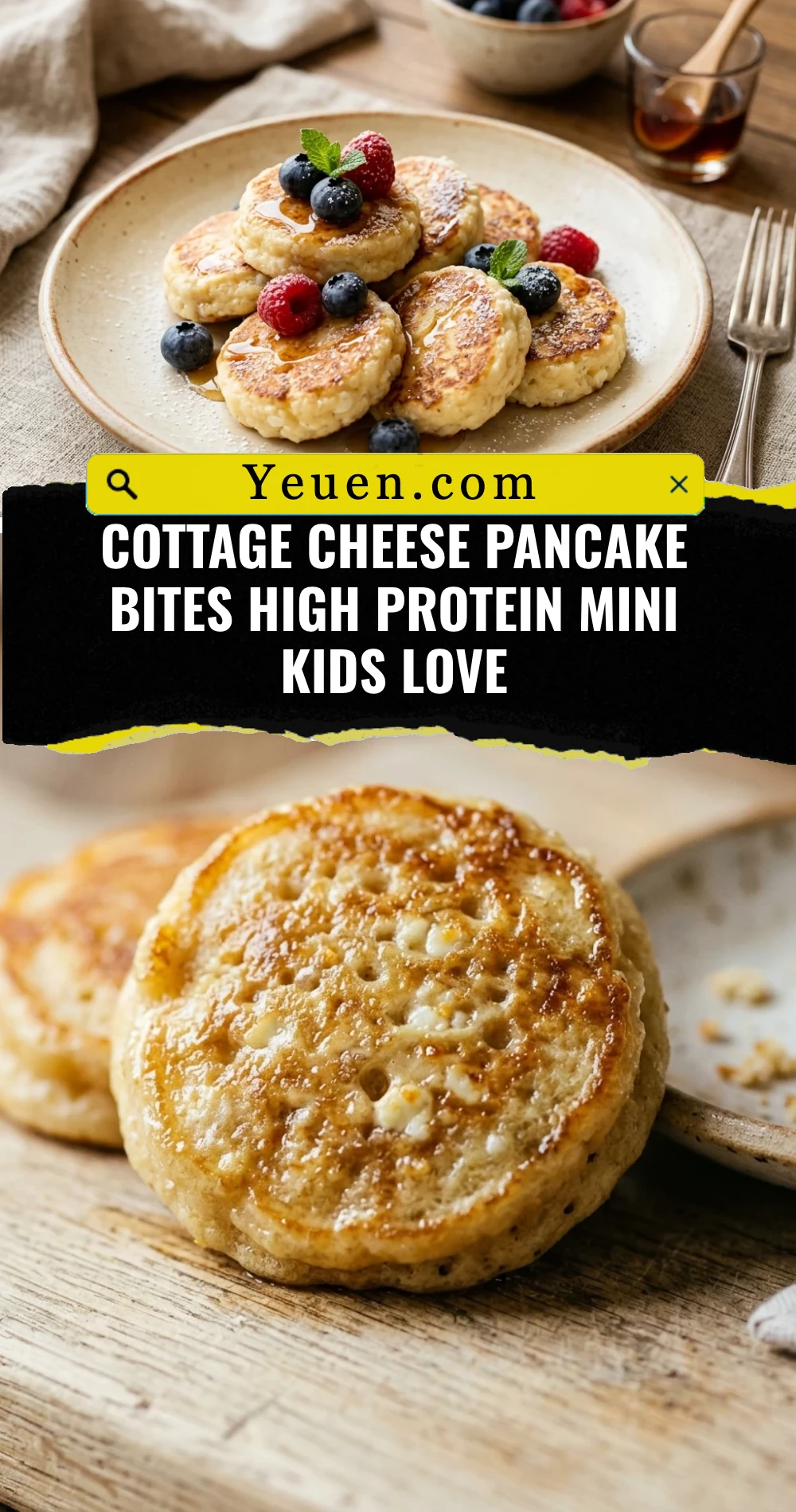 Cottage Cheese Pancake Bites High Protein Mini Kids Love