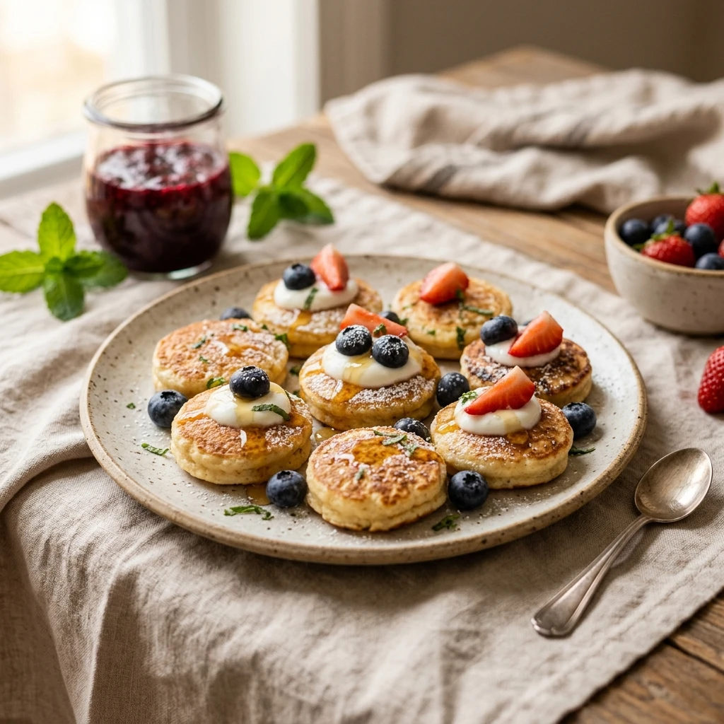 Cottage Cheese Pancake Bites High Protein Mini Kids Love
