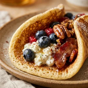 Cottage Cheese Pancake Tacos High Protein Sweet Savory