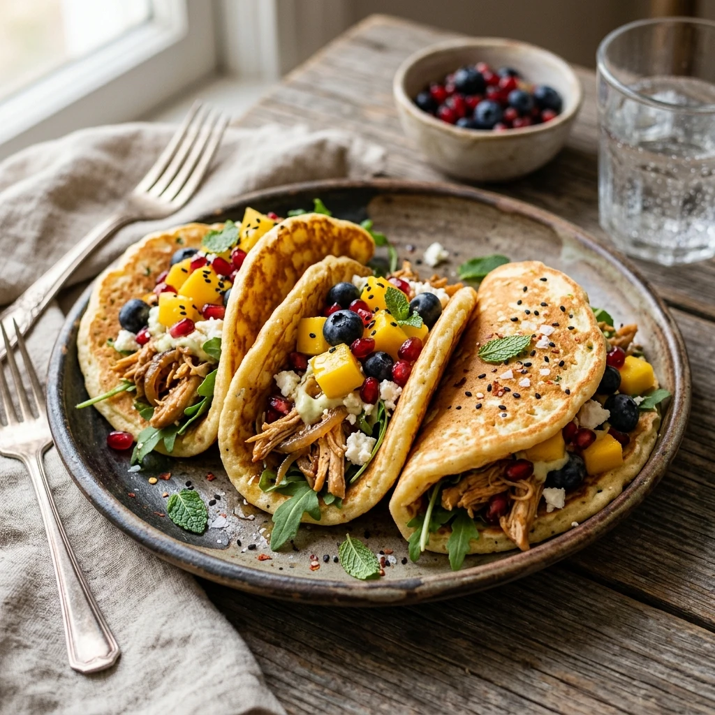 Cottage Cheese Pancake Tacos High Protein Sweet Savory