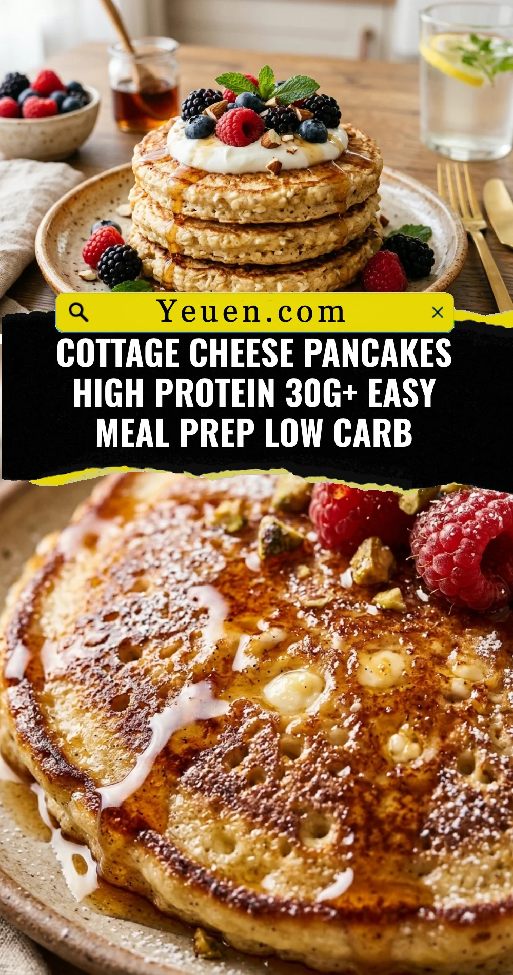 Cottage Cheese Pancakes High Protein 30g+ Easy Meal Prep Low Carb