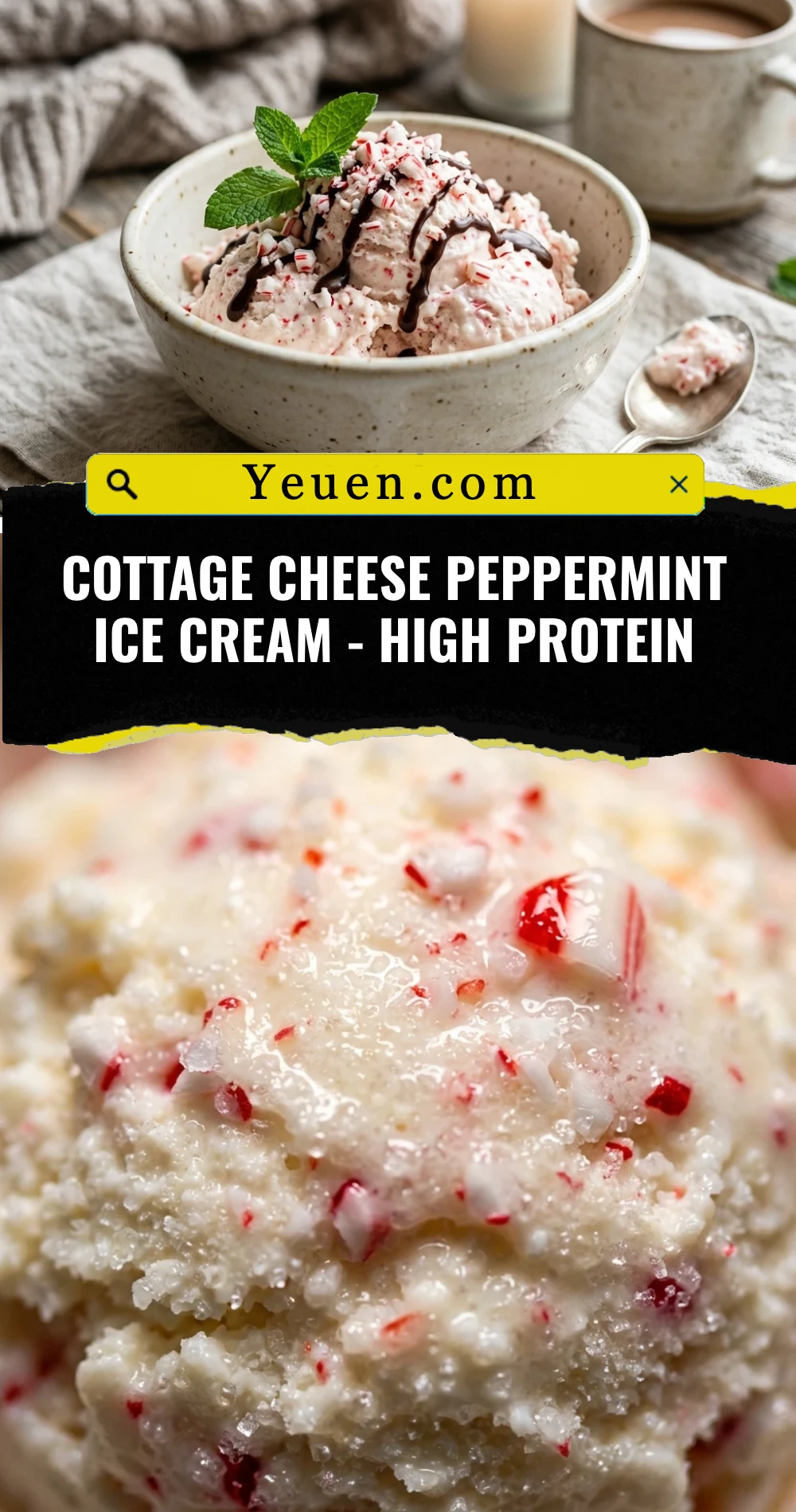 Cottage Cheese Peppermint Ice Cream - High Protein
