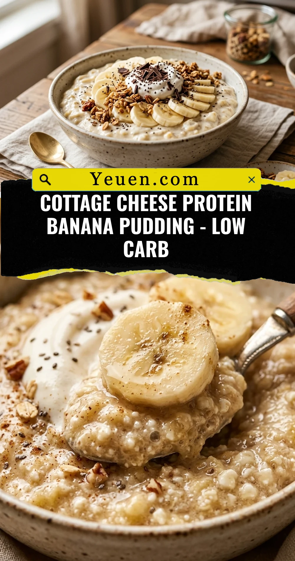 Cottage Cheese Protein Banana Pudding - Low Carb