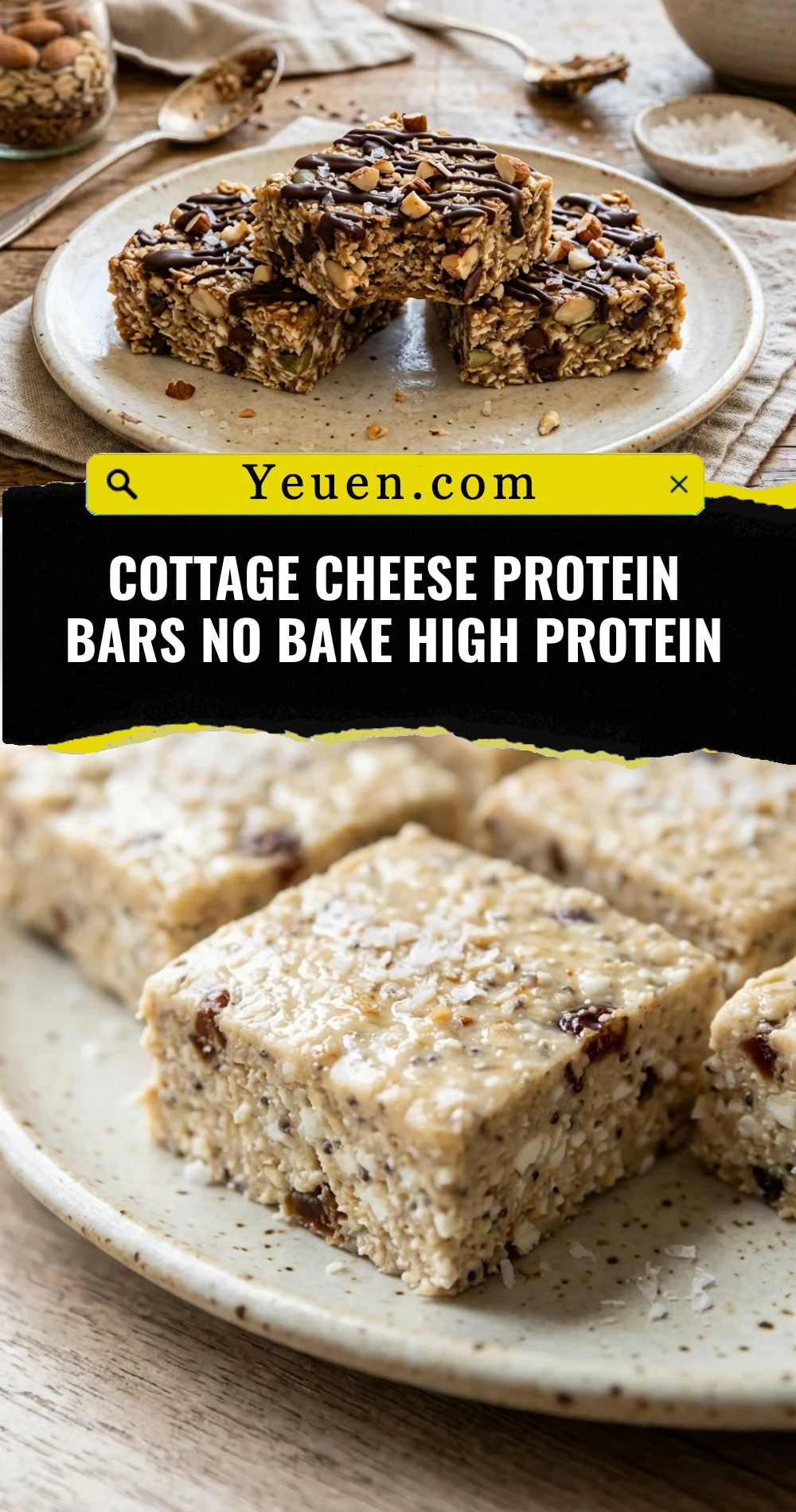 Cottage Cheese Protein Bars No Bake High Protein